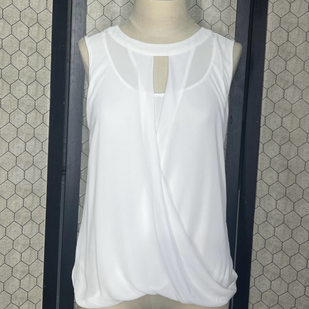 XXL white 41 Hawthorn Blouse Top Sleeveless Chiffon Plus Size Clothes Women’s 2X